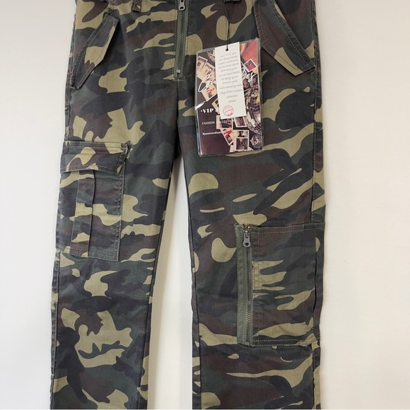 VIP Camo Denim Joggers Juniors 1/25  Adjustable Ankle Zip+Flap Pockets NWT - Picture 3 of 16